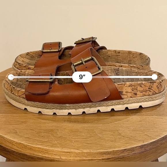 Esprit Brielle Sandals Womens Size 6.5M Brown Chestnut Cork Like Base White Heel - Picture 12 of 14